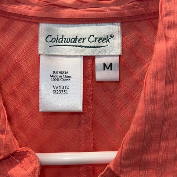 Cold water creek salmon colored blouse - Picture 3 of 4